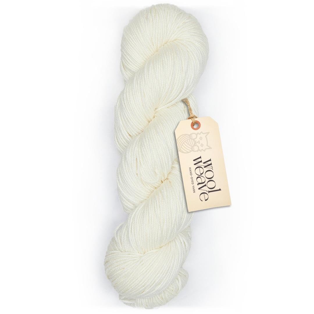 Superwash Merinowolle, Garn zum Stricken und Häkeln, handgefärbt, 100 g, 220 m, DK-Gewicht, luxuriös, weich und langlebig, cremefarben