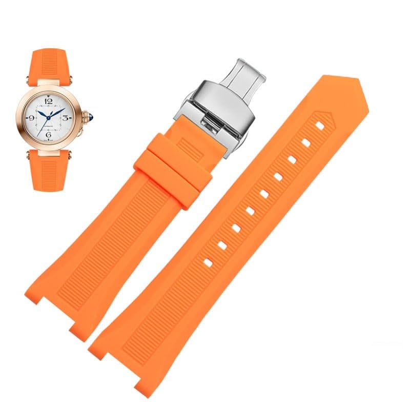 Bracelet de montre en silicone cranté noir blanc 20-12mm pour GC PASHA