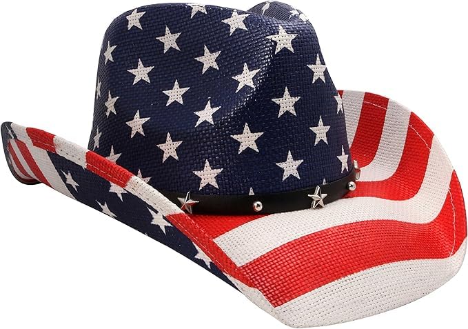 Image of Peter Grimm Straw Round Up Cowboy Hat - Stylish and Versatile Straw Hat for Men and Women - One Size