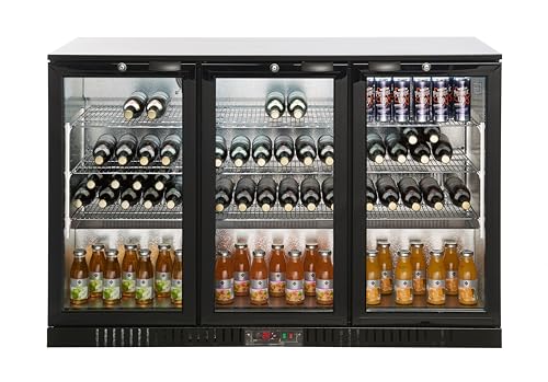 Flaschenkühler GBC3003, Aluminium/Glas, 135 x 53 x 86.5 cm, 308 L, verstellbare Einlegeböden, automatische Abtauung, LED Beleuchtung, schwarz – Bild 4
