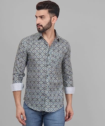 Image of TB Trybuy.in Retro Full Sleeve Casual Linen Printed Shirt for Men