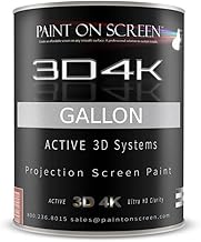 3D4K Projector Screen Paint with 2.4 Gain | Single-Coat Projector Paint For Picture Perfect 1080 HD and 4K UHD Clarity | Designed For Active 3D Systems | Silverish Light Gray, 1 Gallon