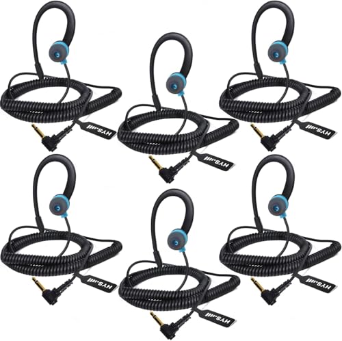Oreillette talkie walkie 3.5 mm HYS à contour en G et câble spiralé haute clarté
