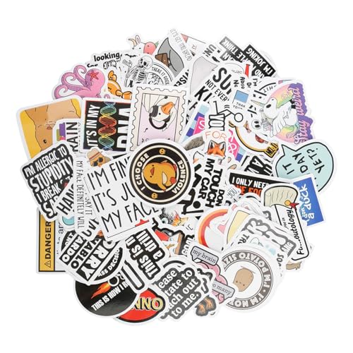 Bojueshaw 130 PCS Funny Sticker,Waterproof Vinyl Prank Meme Stickers with Dark Humor & Sarcastic Quotes for Water Bottles,Laptops,Cars & More