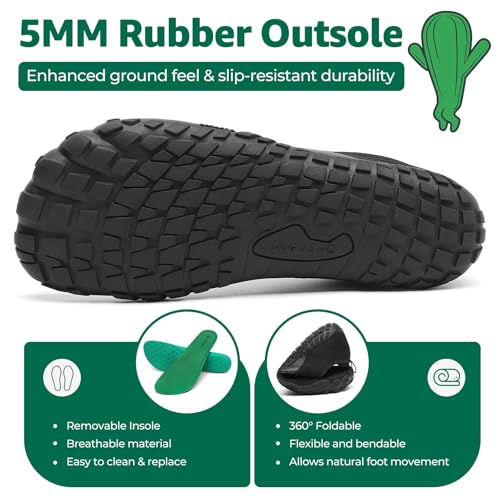 Miniatura 5 de Saguaro Barefoot Zapatillas De Trail Hombre Mujer Zapatos De Deporte Transpirable Antideslizante Calzado Minimalistas Negrointenso 39 Eu