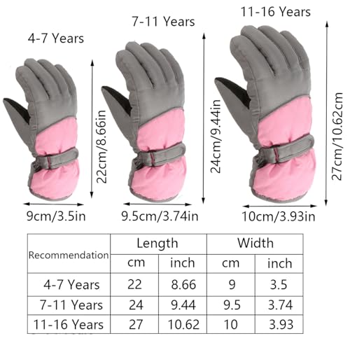 Genérico Guantes de esquí para niños y niñas engrosamiento invierno algodón frío deportes impermeables a prueba de viento guantes de nieve para niños y niñas - imagen 7