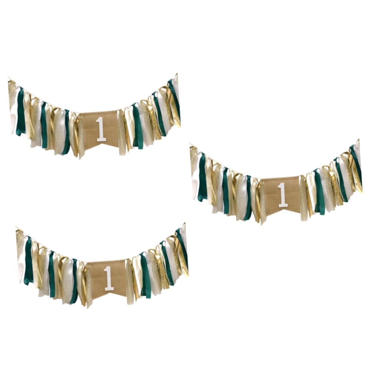 Cabilock Lot De 3 Bannières Décoratives Pour Baby Shower Accessoires Photo Banderoles Fournitures De Fête Vert Foncé