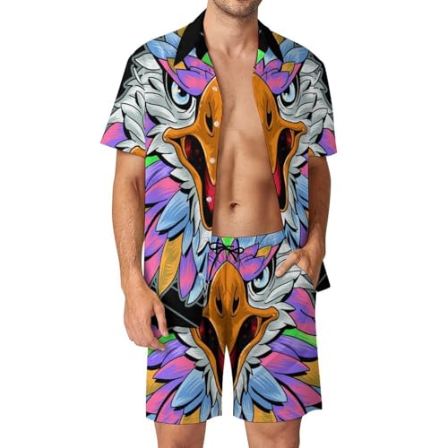 Chemise hawaïenne hommes ensemble chemise short et vêtement de plage été S