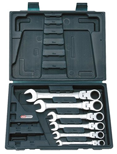 KS Tools 503.4859 Gear+ Flex Head Comb Spanner Set (6 Pieces), Chrome - Image 2