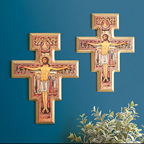 Gerffert Assisi Collection-San Damiano Crucifixo de madeira com gancho, 25,4 cm
