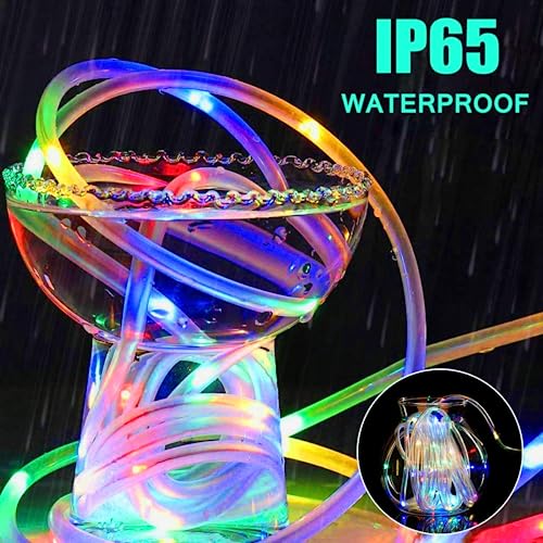 image for Bebrant LED Rope Lights Battery Operated String Lights-40Ft 120 LEDs 8