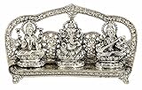 Rastogi Handicrafts Silver Plated Laxmi Ganesh Saraswati Statue- Idol Fine Carving Figure Hindu Puja...