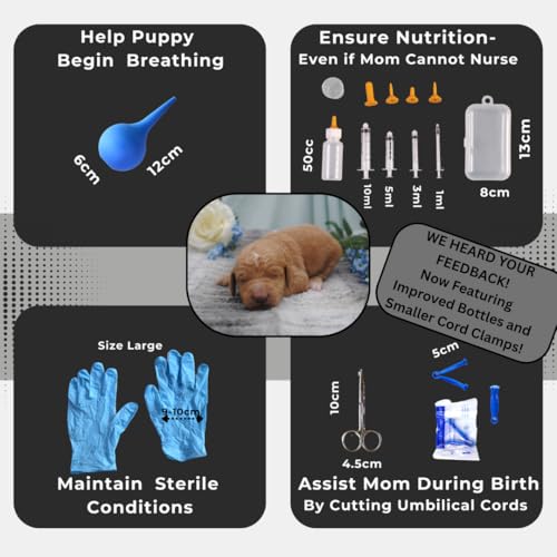 image for SHEFFIELD SS SHOP Puppy Whelping Supplies 64 Piece Puppy Whelping Kit 