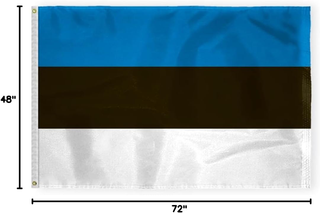 AGAS Estonia Flag 4x6 ft 200D Nylon 4 Needle Lock Stitched Fly Hem Never Rust Brass Grommets Canvas Header Estonian National Flag