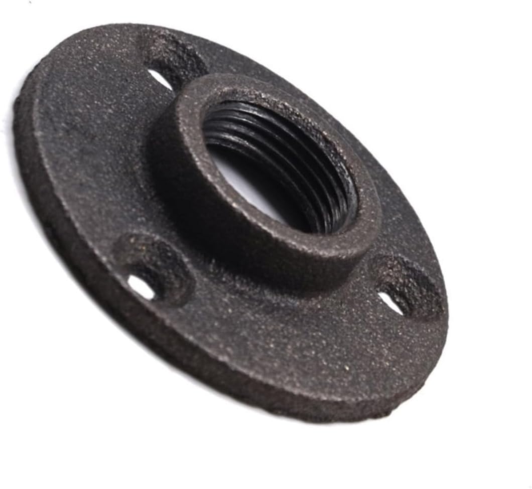 Generic 10pcs Malleable Floor Flange Pipes Air Corner Clamp Hose Clamp Pliers Flex Hose Expandable Hose Pipe Clamp Woodworking Right Clamp Exhaust Pipe Reels Clamps Tube Hand Rail Black