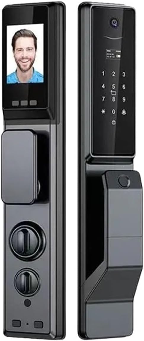 屋外防水ロック Wifi Tuya アプリリモート音声インターホン電子ドアロック顔指紋スマートドアロックカメラ付き(24240 S-
