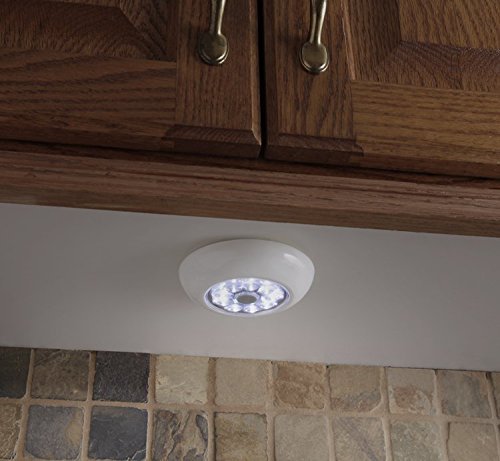 9-Led Anywhere Wireless Mini Stick On Touch Light, White, 6-Pack #TOP1