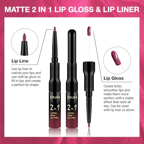 Image of evpct 1Pcs Hot Mauve Matte Lip Liner & Liquid Lipstick Stain Makeup Set for Women, Hot Mauve Lip Liner Stain Long Lasting Waterproof Smudge Proof, Cruelty Free Lip Stick Makeup 24 hours originales, 63