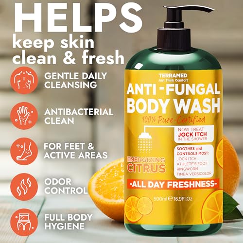 Image of Antifungal Body Wash with Tea Tree Oil & Lemon Oil, 1% Tolnaftate Scrubber