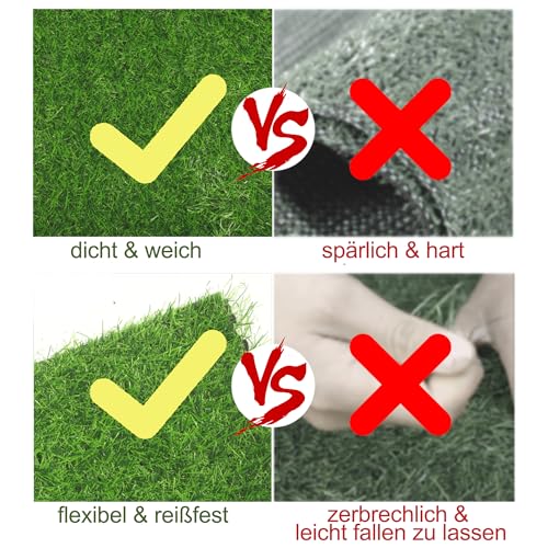 Kunstrasen Nisorpa Rasenteppich Outdoor, 1x10m, Meterware