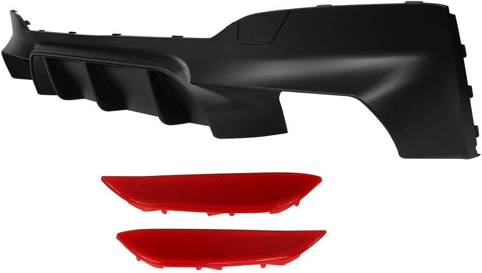 Rear Diffuser Compatible with 2017-2020 BMW G30, M-Tech M Sport 5 Series M5 Style Rear Bumper Lip Diffuser Quad Outlet by IKON MOTORSPORTS, 2018