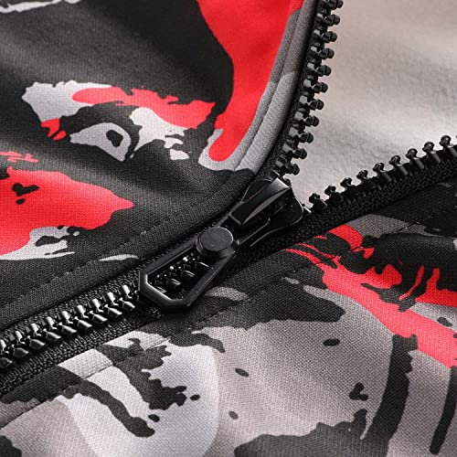 Men's Zip Up Color Block Hoodie Fleece Gym Workout zippered Sweatshirt Fashion Long Sleeve Hooded WIth Pocket4