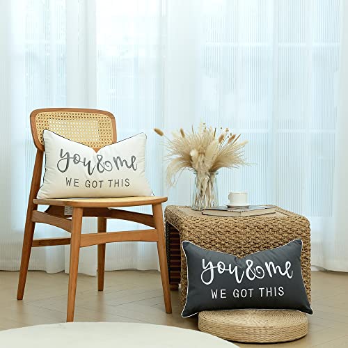 Sunkifover Decorative Bed Lumbar Pillow Covers 12 X 20 Inches With You And Me We Got This Quote, Soft And Luxury Rectangle Throw Pillow Case For Sleep, Bed, Bedroom, Chair - Grey. #TOP5
