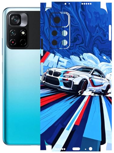 Image of AtOdds - Full Body Back Screen Guard Protector Film - Lamination Wrap Skin Sticker Compatible with Poco M4 PRO (5G) | Scratchproof Matte Finish (BWM)
