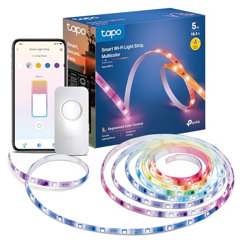 Tapo L920-5 Smart LED Strip Light 5m, WiFi led Light for Bedroom & TV, Multicolour PU Coating, Voice Control with Alexa & Google, Flexible Installation, Schedule & Timer, Easy Setup