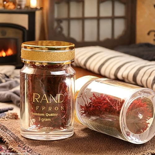 Grand Saffron Threads – Luxury Saffron Spice – 100% Organic Saffron Strand - 2G / 0.07Oz With Protective Saffron Box - Source From Pure Saffron Farms - All Spices Saffron Threads For Cooking/Tea (Super Negin) (Iso Pure) #TOP1