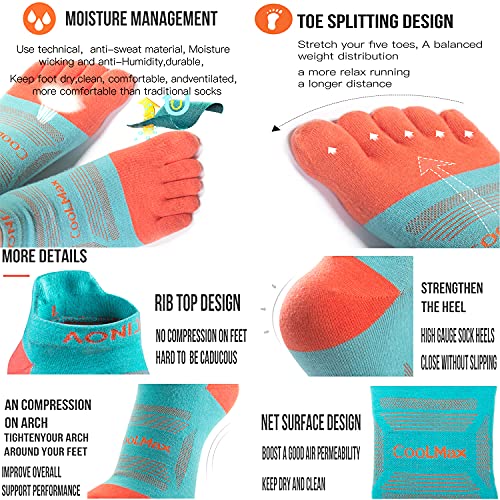 Image of Toe Socks Cool-max Running Socks for Men Women 3 Pairs Athletic Breathable Five Finger Socks