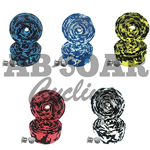 Absoar Cycling White Blue Bike Handlebar Tapes Bicycle Bar Straps Road Handle Wrap 2Pcs White Blue Non-Adhesive For Men Women Dad Brother Boyfriend Friends Uncle #TOP3