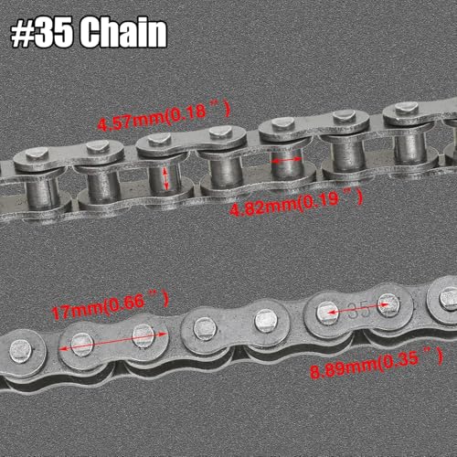 Image of YOXUFA #35 Roller Chain for Mini Bike Coleman CT100U CC100X Baja Doodle Bug Dirt Bug Racer DB30 Motovox MBX10 MBX11 MMB80 Predator 79cc 97cc 100cc Engine Powersports Parts 140 Links Drive Chain