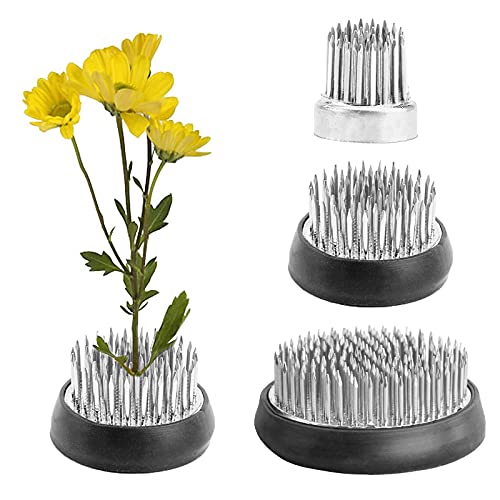Round Flower Arrangers, 3 Pieces Flower Frog Fixed Tools Japanese Flower Holder Floral Arrangement Pin Holder For Flower Arrangement, Fixation And Decoration (Silver, 0.91 Inch, 1.02 Inch, 2.36 Inch) #TOP10