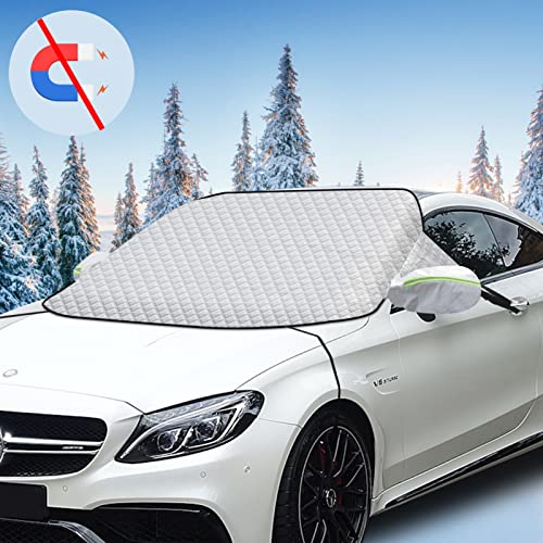 Protege Pare Brise Givre, Protection Pare Brise Hiver, Couverture Pare Brise Voiture, Pare Soleil Voiture Pare Brise Avant, Anti Givre Neige Glace UV et Soleil, Universelle pour Plupart des Voitures thumbnail