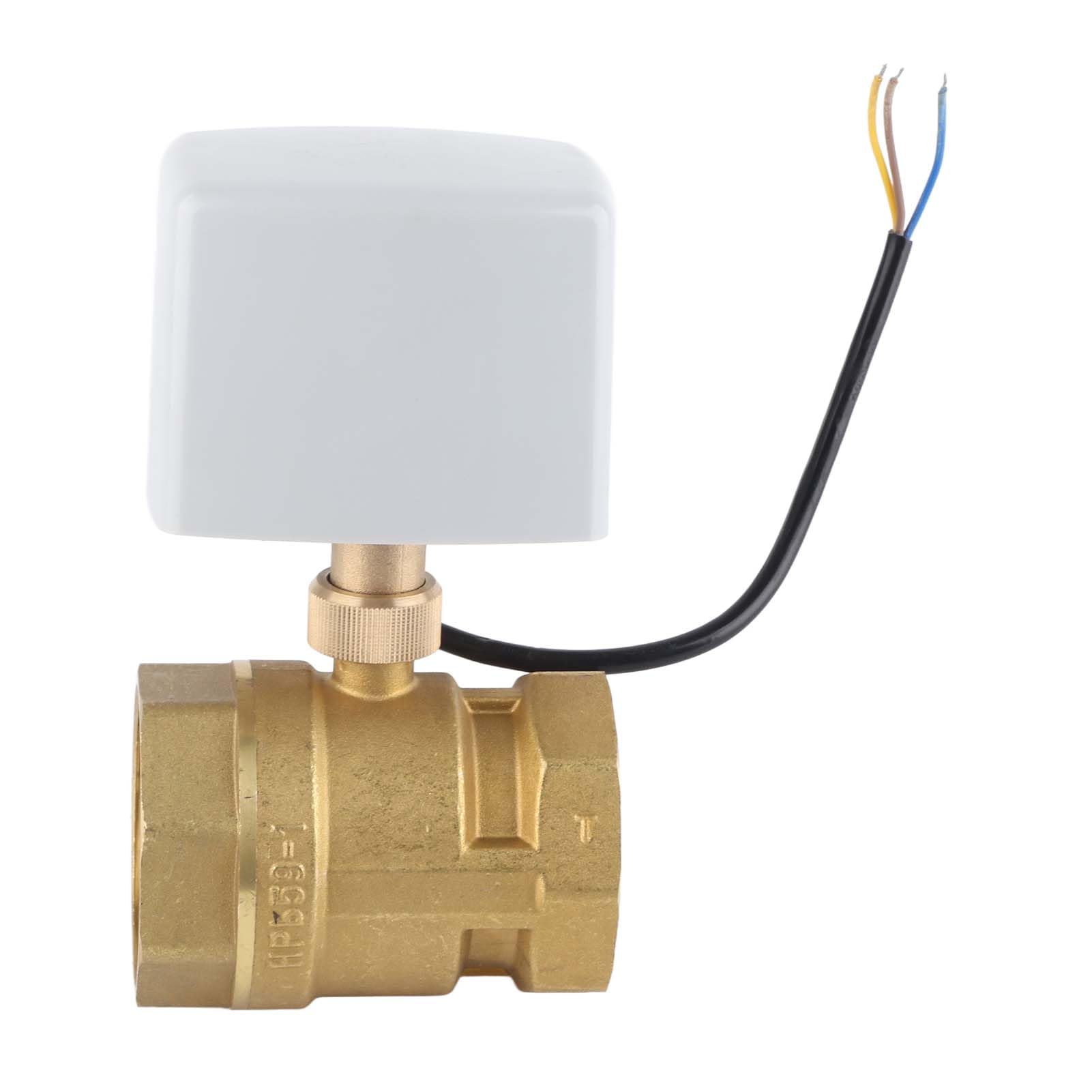 Valvola a Sfera Motorizzata 2 Pollici DN50 AC 220V，Valvola di Intercettazione Elettrica in Ottone Controllo 3 Fili Attuatore Automatico per Riscaldamento e HVAC