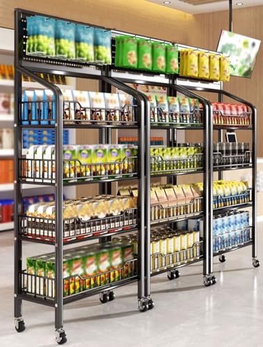 Présentoir de supermarché à 4 niveaux en acier blanc pour magasin - 7