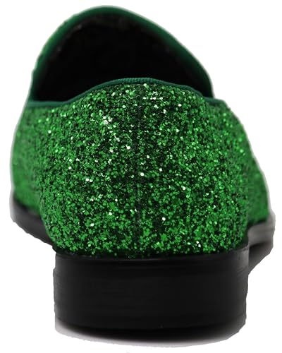 Image of SPK04 Men's Vintage Glitter Dress Loafers Slip On Shoes Classic Tuxedo Dress Shoes