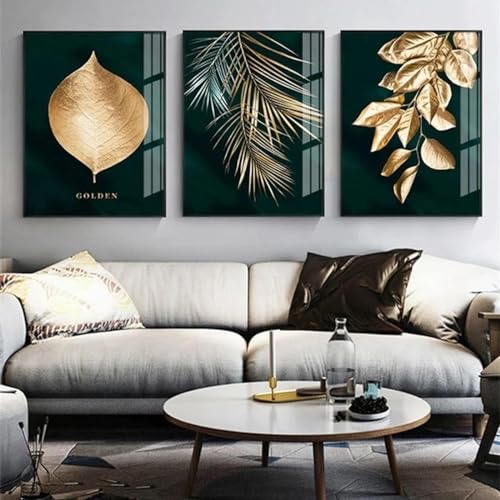 Affiche et impression nordique noire et dorée grand format 60x90 triptyque