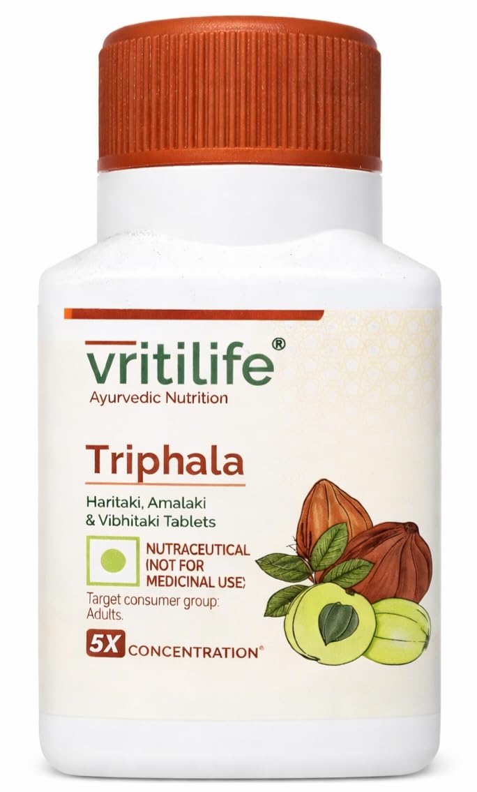 Triphala Tablets, Haritaki Amalaki Vibhitaki, 5X Concentration, Ayurvedic Nutrition, Adults-image-33