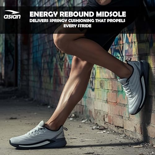 Image of ASIAN Powerplay-25 Men's Running Shoes | Knit Mesh Upper Lightweight Shoes | Memory Foam Technology | Premium Athletic Sneakers for Sports & Gym