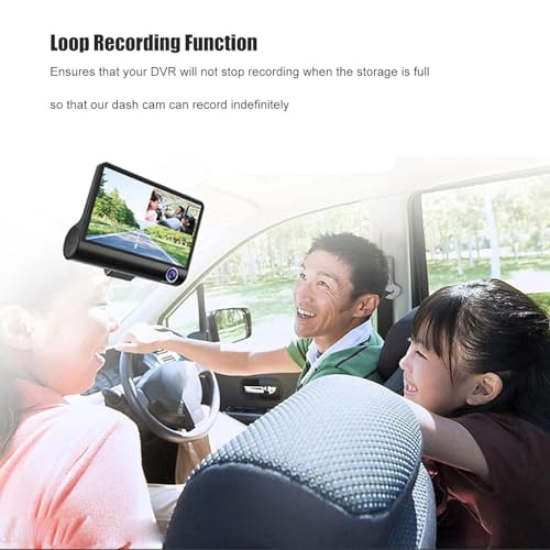 Image of Drumstone ๐๐-๐๐๐๐ซ ๐๐๐ซ๐ซ๐๐ง๐ญ๐ฒ - 3 Channel Dash Cam 1080P | Front, Inside, Rear Cam for Cars with Low Light, G-Sensor, 170 View, Loop Record, Park Mode | ๐๐๐ซ๐๐๐๐ญ ๐๐ข๐๐ญ for Drivers