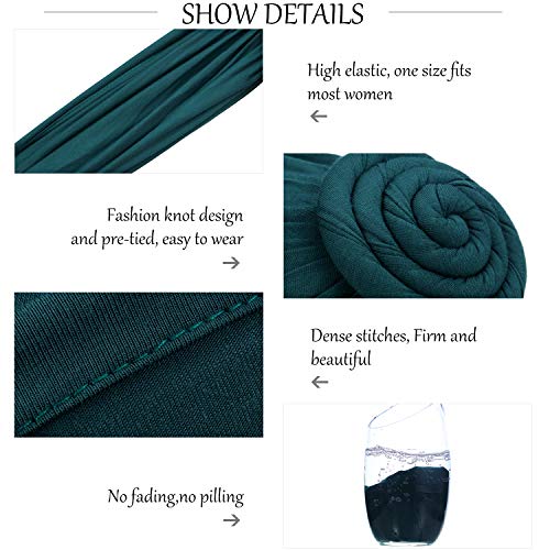 Image of SATINIOR 6 Pcs Turbans Head Wrap for Women Chemo Head Wraps Stretch Soft Pre Tied Knot Fashion Cancer Hat Turban Headwear Cap