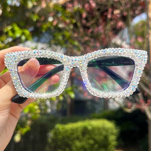Image of 3 pack style Spring hinge Readers Blue Light Blocking Computer Square Reading Glasses for Women Men (Adiamond, 1.5)