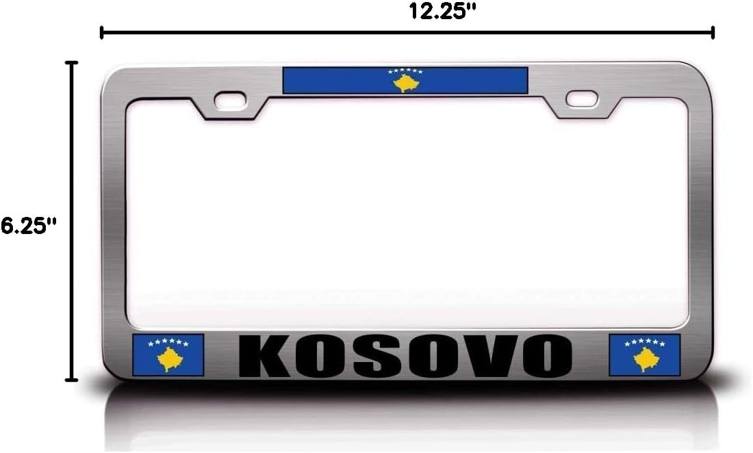 Kosovo Flag Metal Car SUV Truck License Plate Frame Ch e82