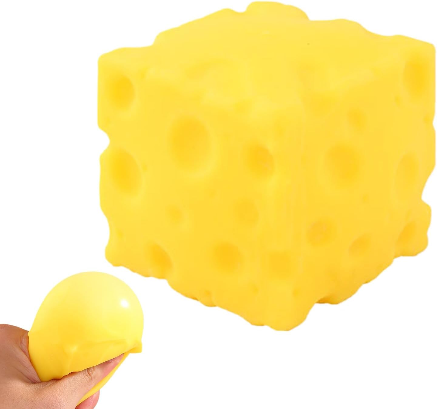 Cheese Squishy Toy Cheese Toy Stress Ball,Slow-Rebound Shapeable Squeeze Ball, Cheeses Sensory Fidget Toy, Relieves Stress Gift for Kid Adult (4cm)
