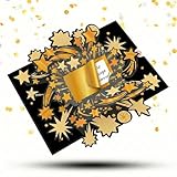 papercrush® Carte pop-up Golden Ticket - Carte à Gratter Personnalisable 3D comme pour l'Anniversaire des Hommes et Femmes, Bon Cadeau ou Ticket à Gratter Personnalisé pour une Voyage Surprise
