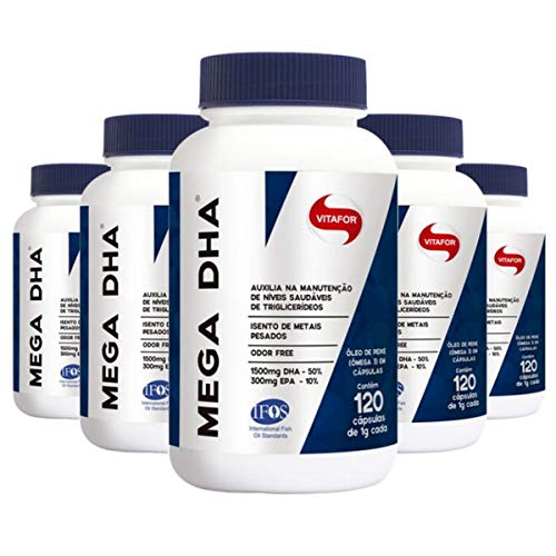 Kit 5 Mega DHA 1000mg - Vitafor - 120 cápsulas