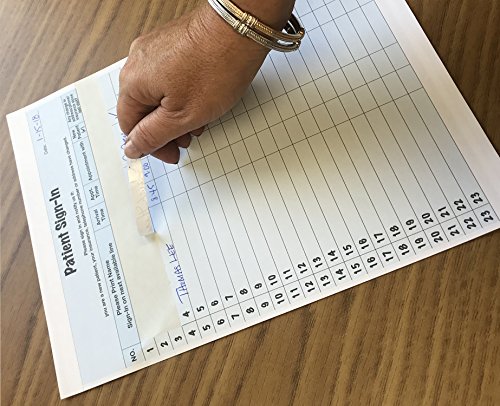Image of Tabbies Patient Sign-in Label Forms, 8-1 /2 inch x 11 inch Form, Blue, 23 Labels /Sheet, 125 Sheets /Pack, Confidentially Sign in Your Patients, Also Provides a Daily Patient Log (14531) (Pack of 6)