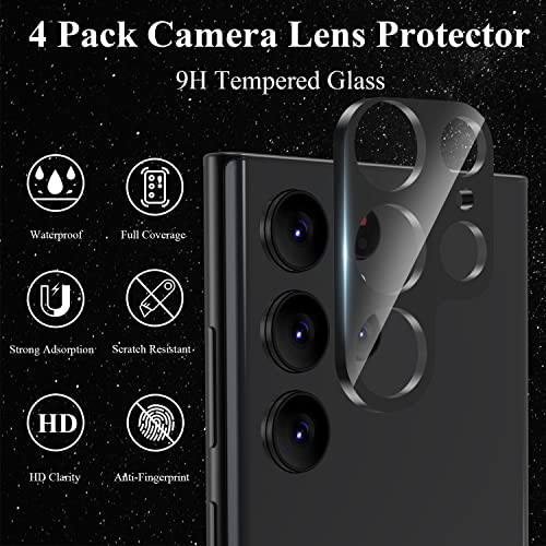 Miuolv 4 Pack Camera Lens Protector For Galaxy S22 Ultra, 9H Tempered Glass Camera Screen Protector Compatible With Samsung Galaxy S22 Ultra 5G thumb #2